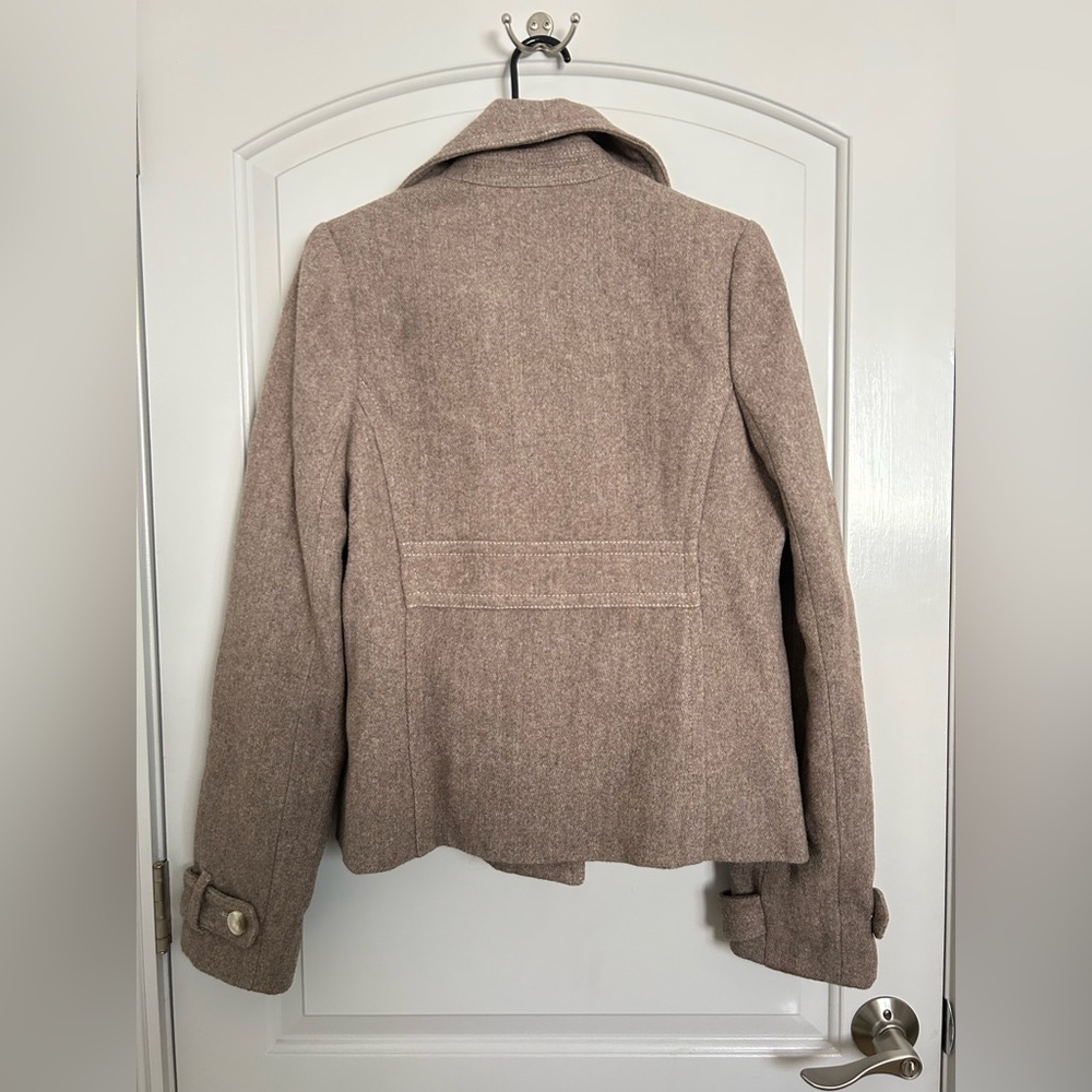 Abercrombie & Fitch Chic collar double breasted wool blend coat size L - Picture 2 of 16